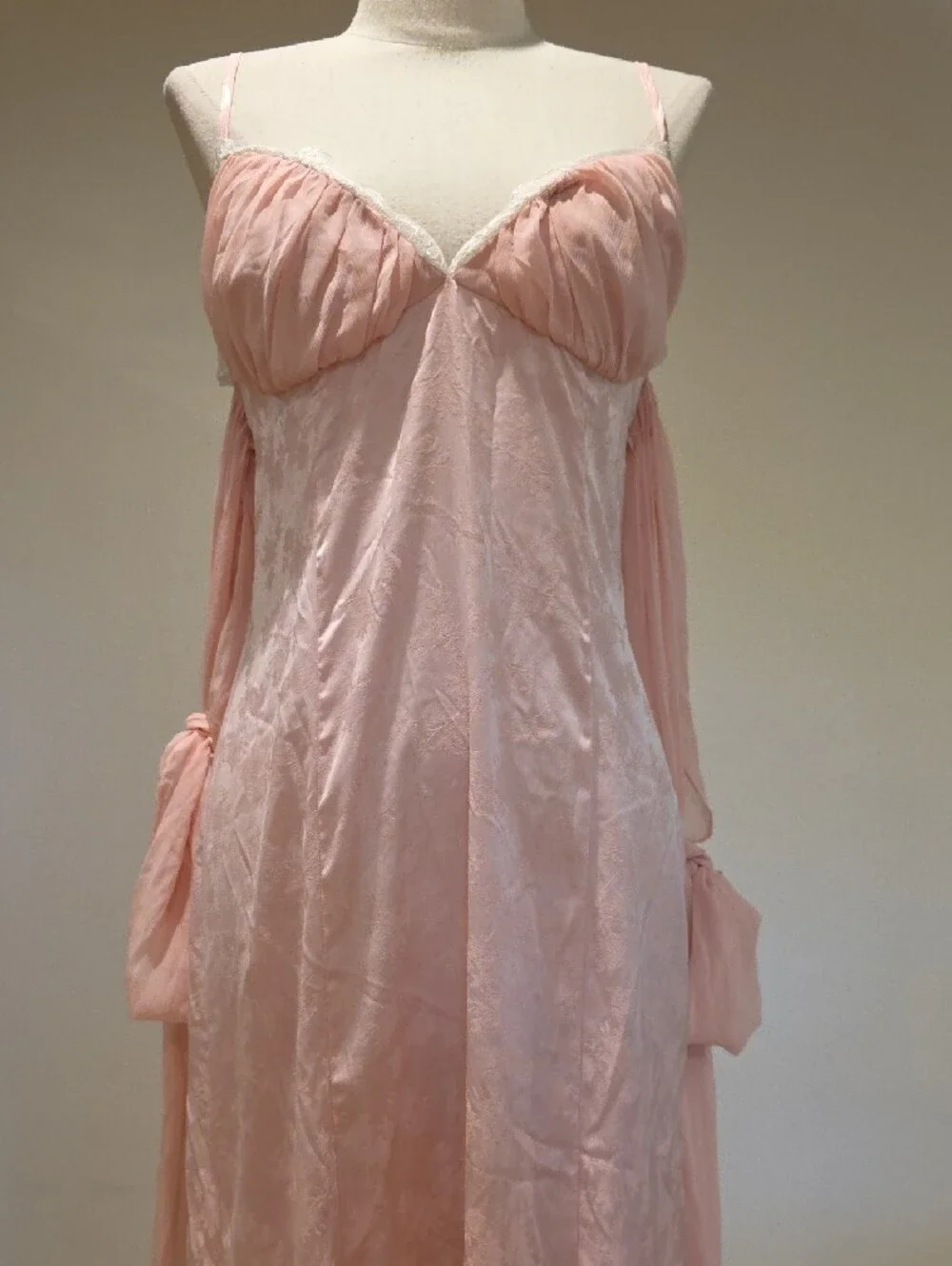 NEW $489 FOR LOVE AND LEMONS SHEILA PINK JACQUARD MAXI DRESS SIZE M - Picture 4 of 15